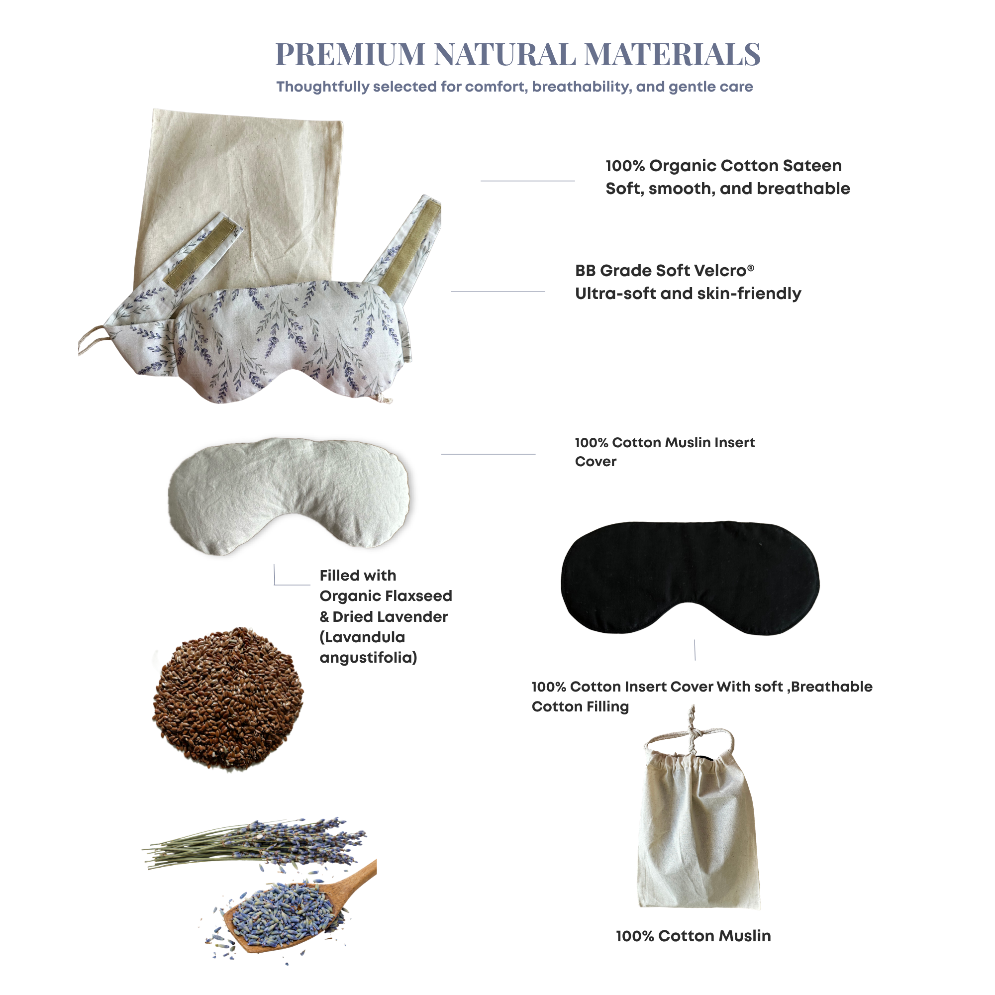 Dual-Insert Lavender Eye Mask